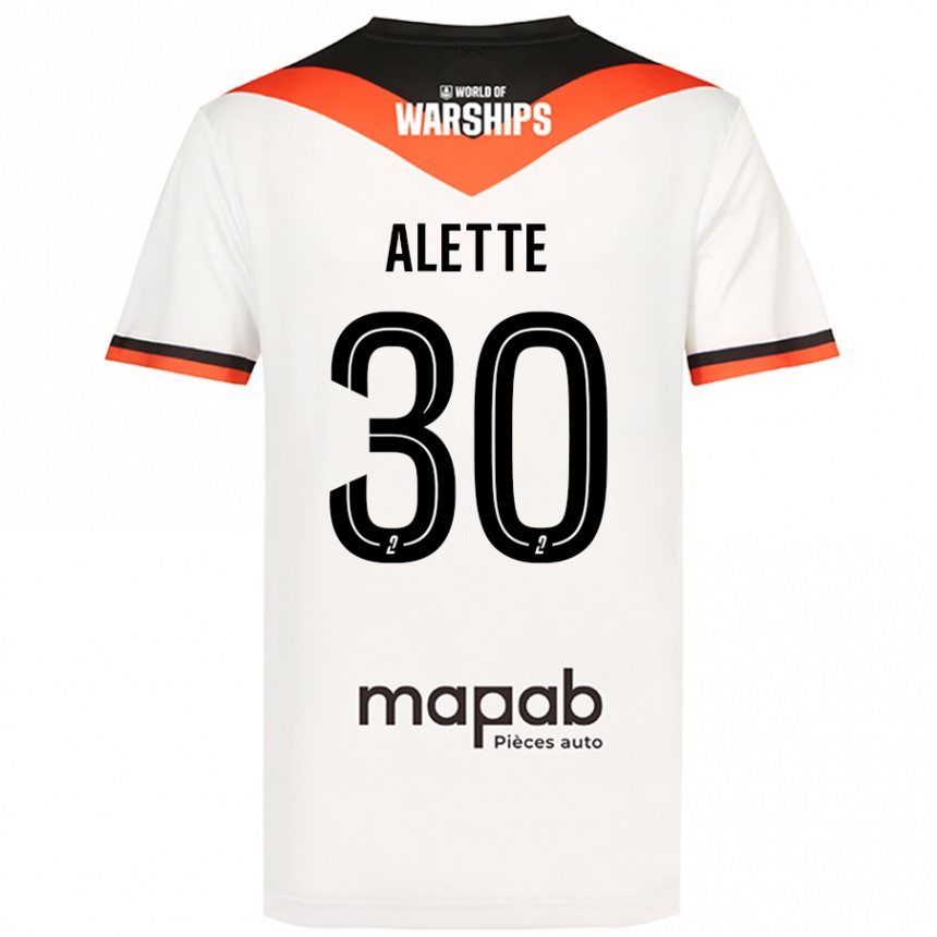 Kids Football Gaël Alette #30 White Away Jersey 2024/25 T-Shirt