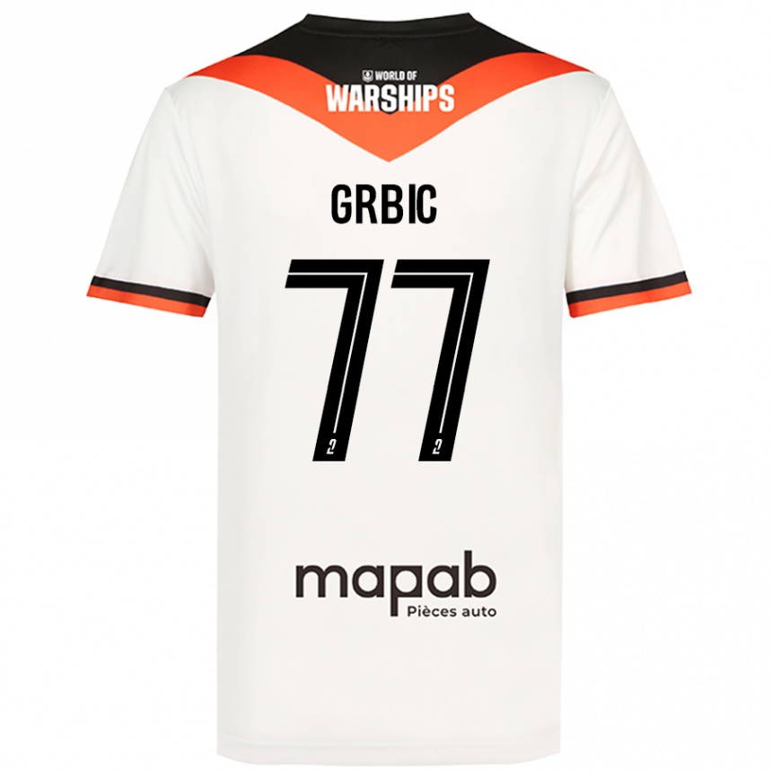 Kids Football Adrian Grbic #77 White Away Jersey 2024/25 T-Shirt