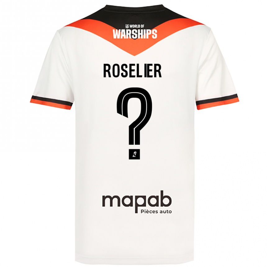 Kids Football Nathan Roselier #0 White Away Jersey 2024/25 T-Shirt