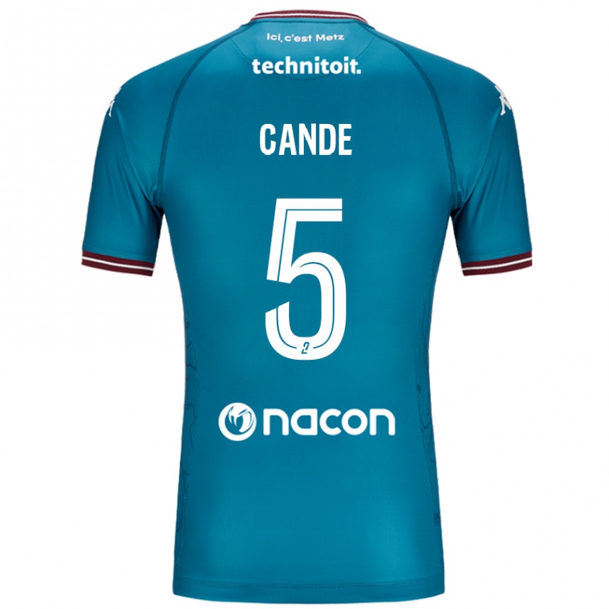 Kids Football Fali Candé #5 Bleu Petrole Away Jersey 2024/25 T-Shirt