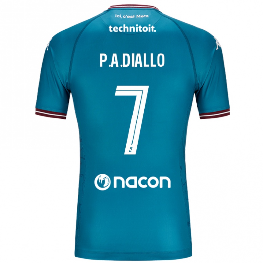 Kids Football Papa Amadou Diallo #7 Bleu Petrole Away Jersey 2024/25 T-Shirt