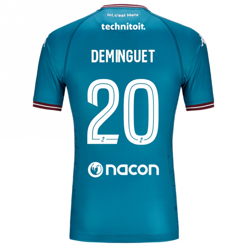 Kids Football Jessy Deminguet #20 Bleu Petrole Away Jersey 2024/25 T-Shirt