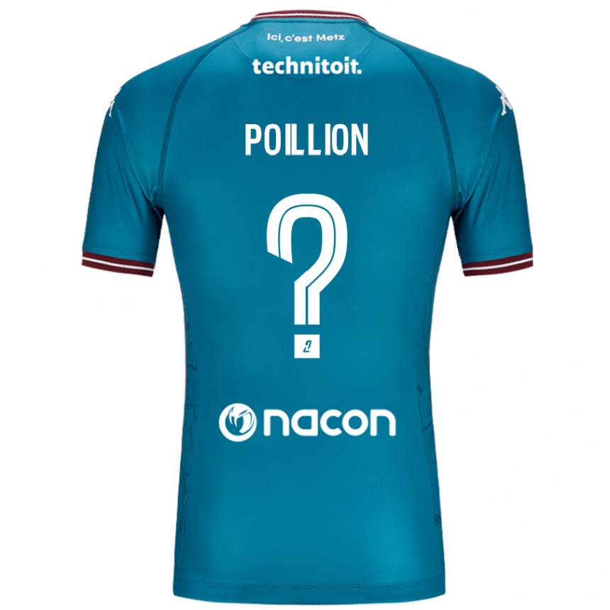 Kids Football Noé Poillion #0 Bleu Petrole Away Jersey 2024/25 T-Shirt