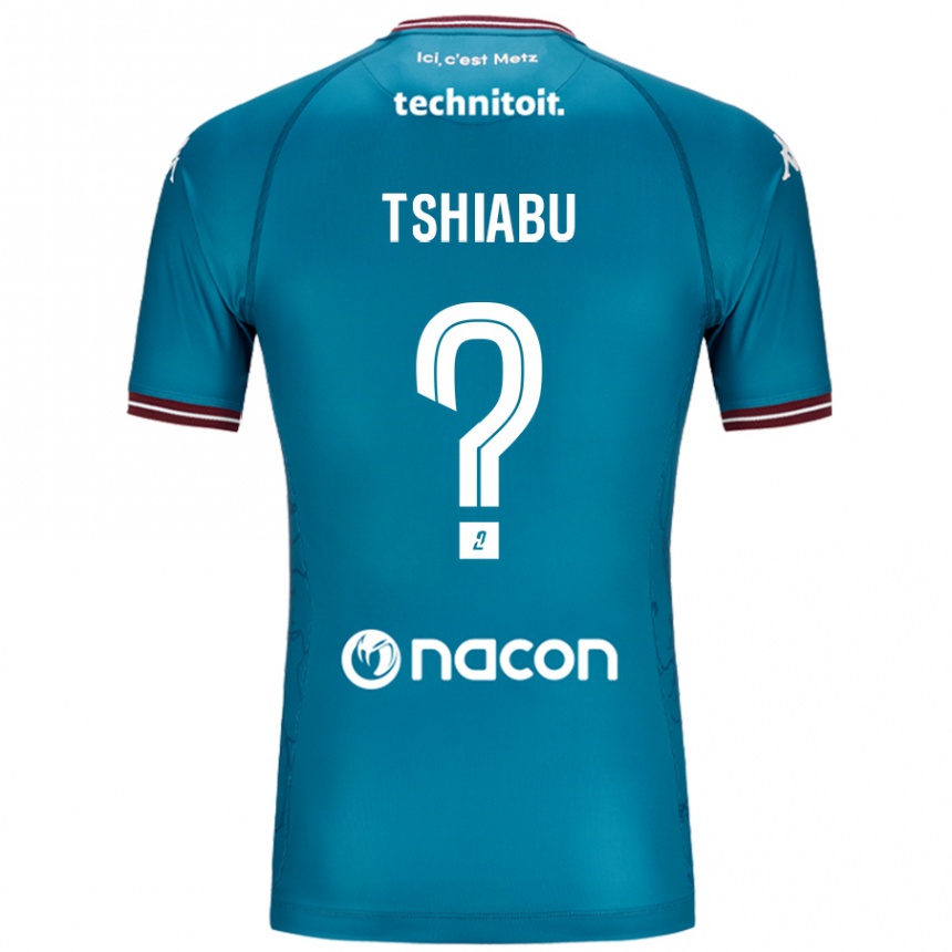 Kids Football Joan Tshiabu #0 Bleu Petrole Away Jersey 2024/25 T-Shirt