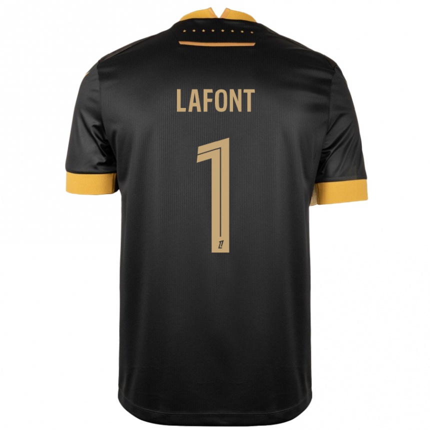 Kids Football Alban Lafont #1 Black Brown Away Jersey 2024/25 T-Shirt