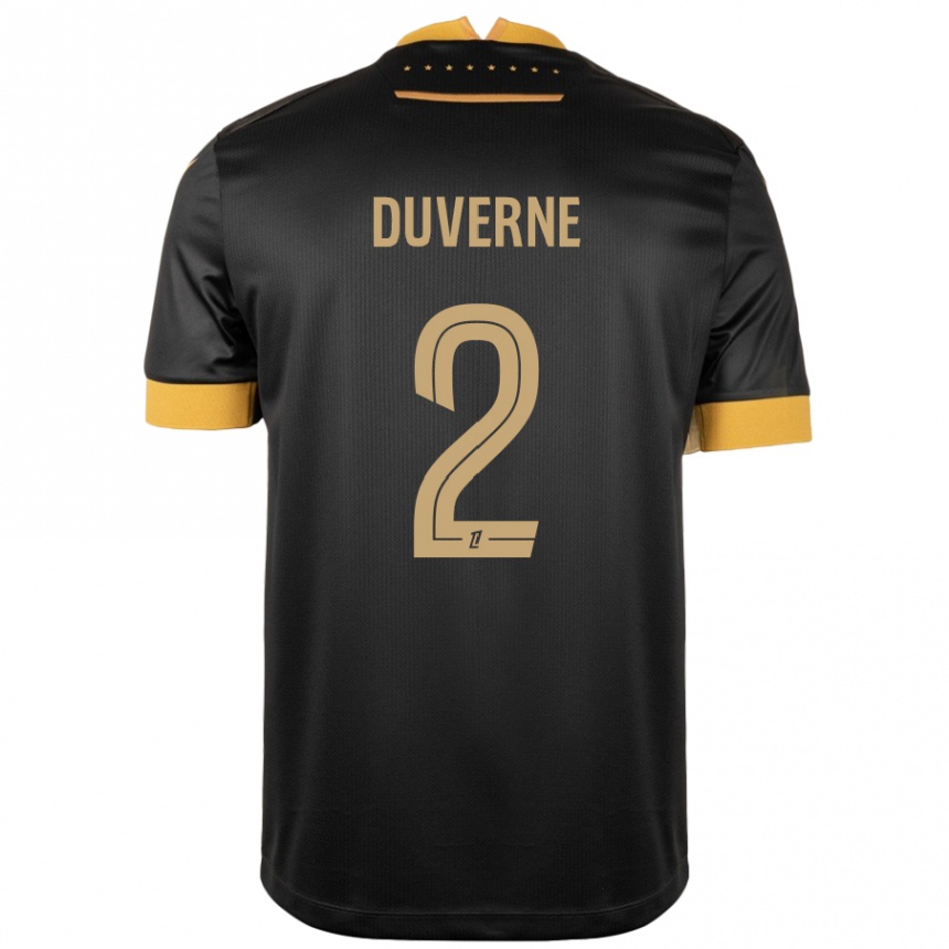 Kids Football Jean-Kévin Duverne #2 Black Brown Away Jersey 2024/25 T-Shirt