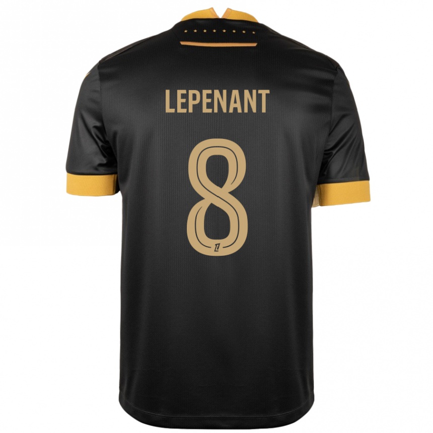 Kids Football Johann Lepenant #8 Black Brown Away Jersey 2024/25 T-Shirt