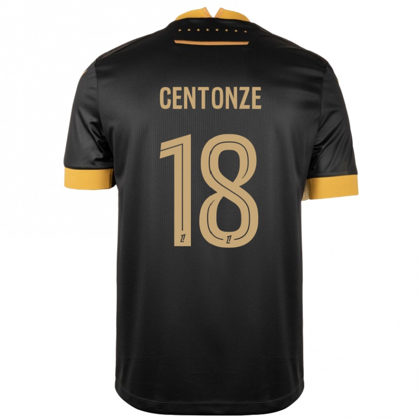 Kids Football Fabien Centonze #18 Black Brown Away Jersey 2024/25 T-Shirt