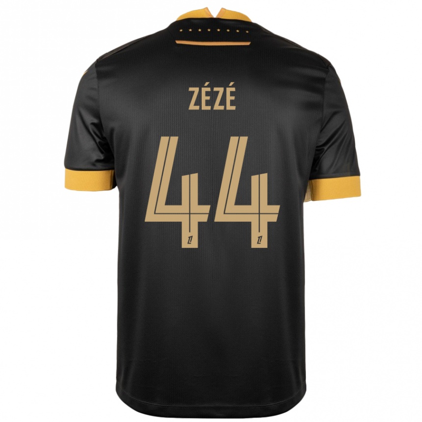 Kids Football Nathan Zézé #44 Black Brown Away Jersey 2024/25 T-Shirt