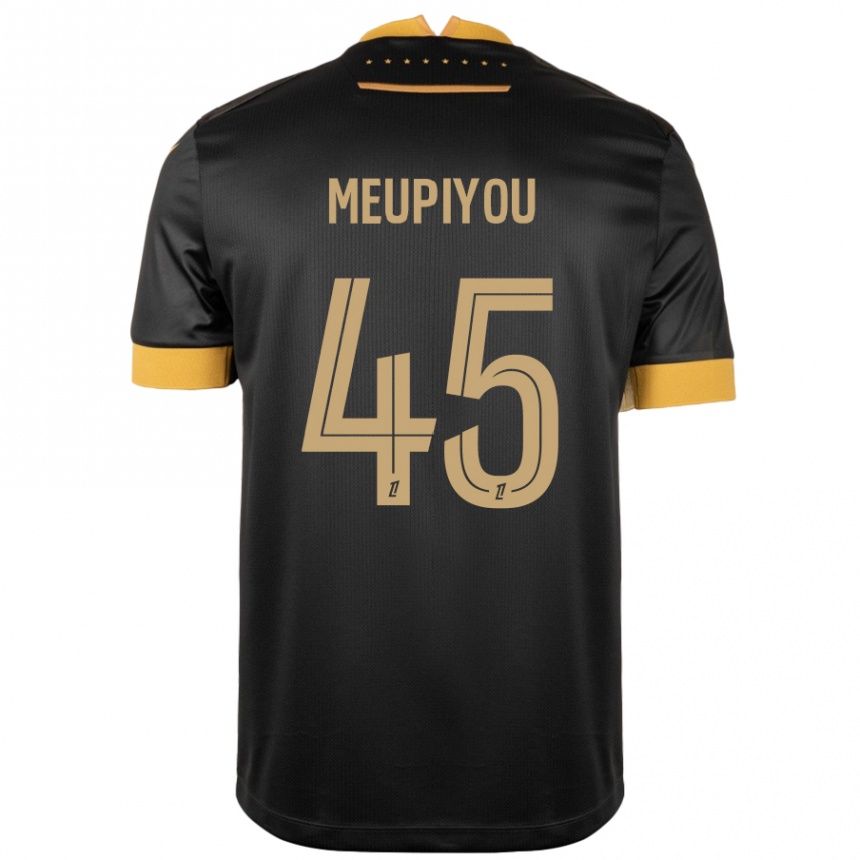 Kids Football Bastien Meupiyou #45 Black Brown Away Jersey 2024/25 T-Shirt