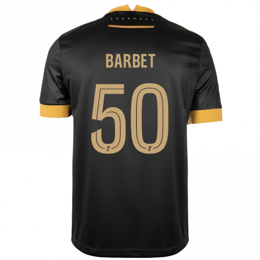 Kids Football Hugo Barbet #50 Black Brown Away Jersey 2024/25 T-Shirt