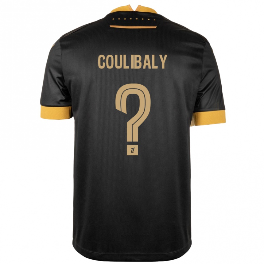 Kids Football Dylan Coulibaly #0 Black Brown Away Jersey 2024/25 T-Shirt