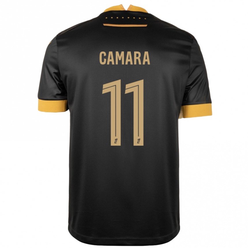 Kids Football Aboubacar Camara #11 Black Brown Away Jersey 2024/25 T-Shirt