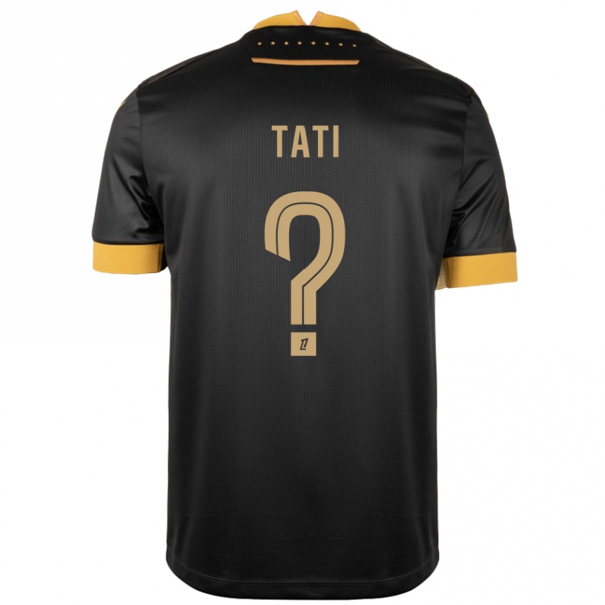 Kids Football Tylel Tati #0 Black Brown Away Jersey 2024/25 T-Shirt