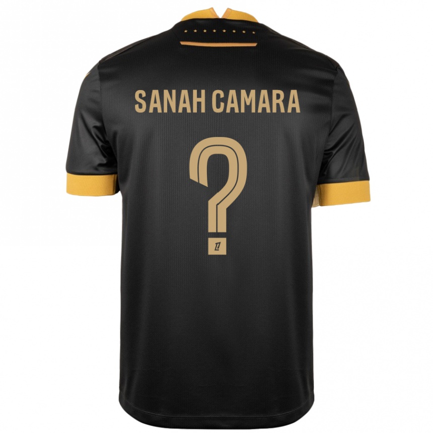 Kids Football Sanah Camara #0 Black Brown Away Jersey 2024/25 T-Shirt