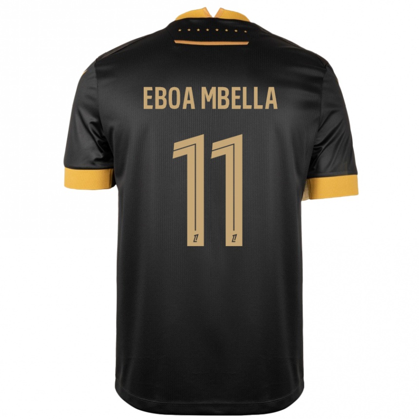 Kids Football Eden Eboa Mbella #11 Black Brown Away Jersey 2024/25 T-Shirt