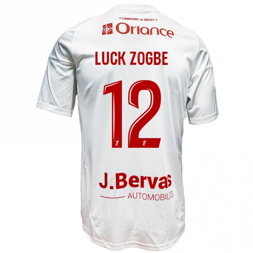 Kids Football Luck Zogbé #12 White Red Away Jersey 2024/25 T-Shirt