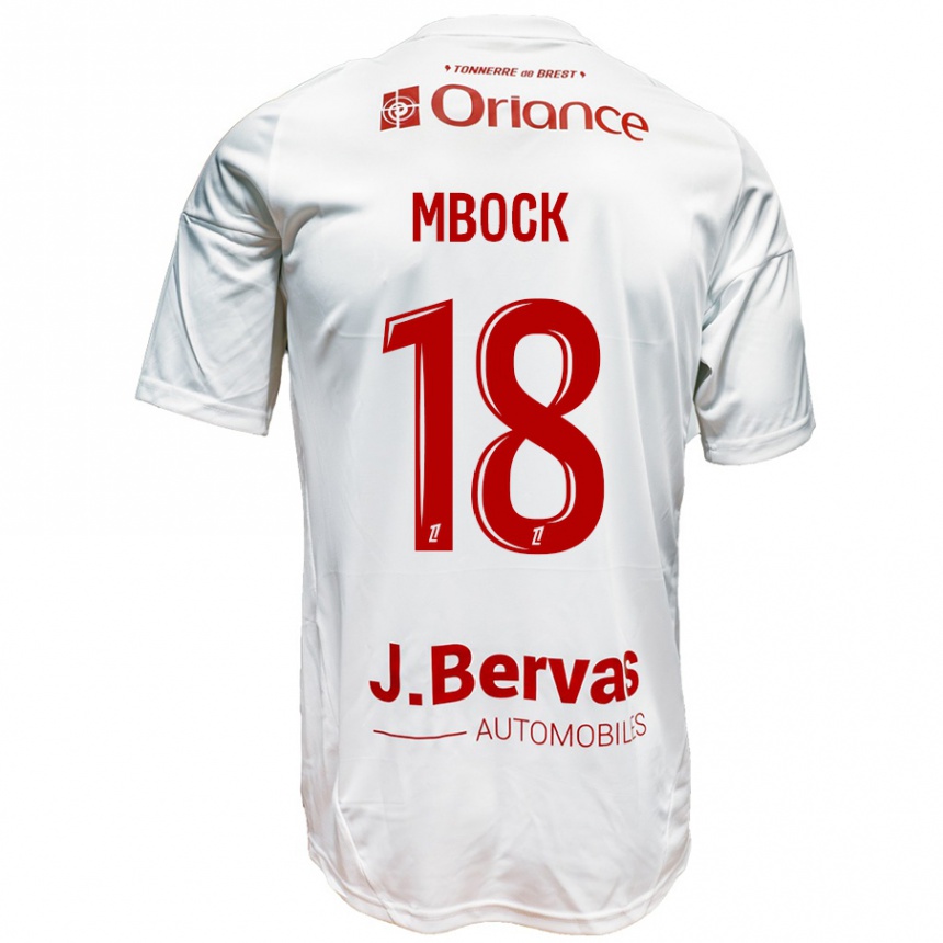 Kids Football Hianga'a Mbock #18 White Red Away Jersey 2024/25 T-Shirt