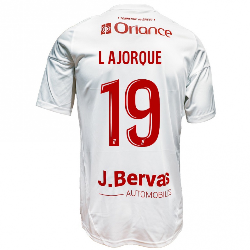 Kids Football Ludovic Ajorque #19 White Red Away Jersey 2024/25 T-Shirt