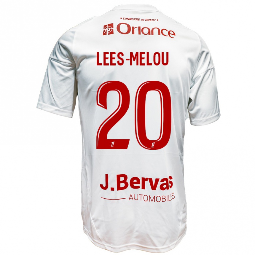 Kids Football Pierre Lees-Melou #20 White Red Away Jersey 2024/25 T-Shirt