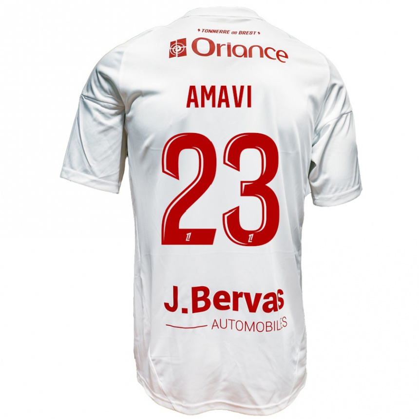 Kids Football Jordan Amavi #23 White Red Away Jersey 2024/25 T-Shirt