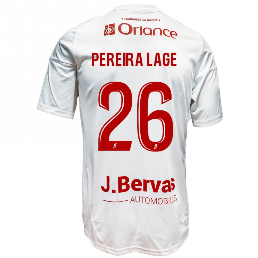 Kids Football Mathias Pereira Lage #26 White Red Away Jersey 2024/25 T-Shirt