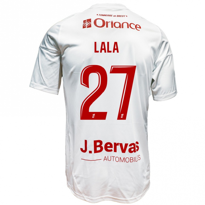 Kids Football Kenny Lala #27 White Red Away Jersey 2024/25 T-Shirt