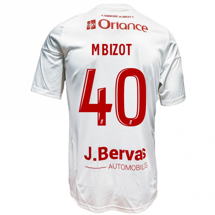 Kids Football Marco Bizot #40 White Red Away Jersey 2024/25 T-Shirt