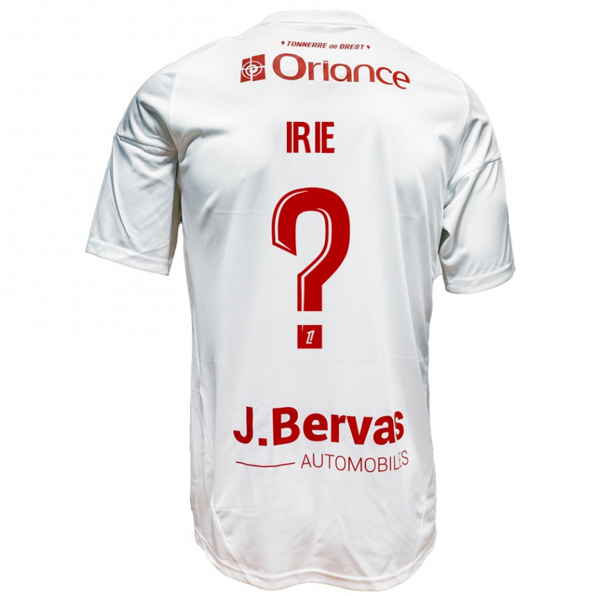 Kids Football Paris Irie #0 White Red Away Jersey 2024/25 T-Shirt