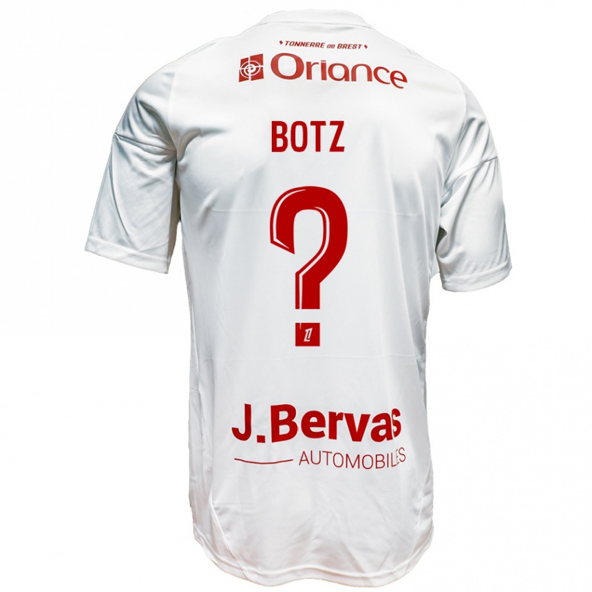 Kids Football Léo Botz #0 White Red Away Jersey 2024/25 T-Shirt