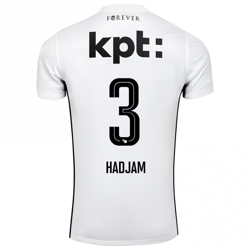 Kids Football Jaouen Hadjam #3 White Black Away Jersey 2024/25 T-Shirt