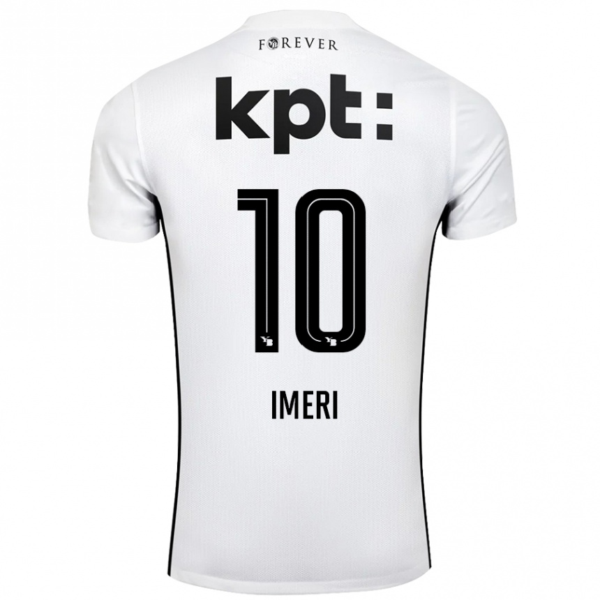 Kids Football Kastriot Imeri #10 White Black Away Jersey 2024/25 T-Shirt