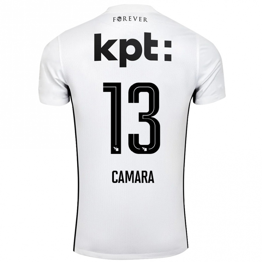 Kids Football Mohamed Camara #13 White Black Away Jersey 2024/25 T-Shirt