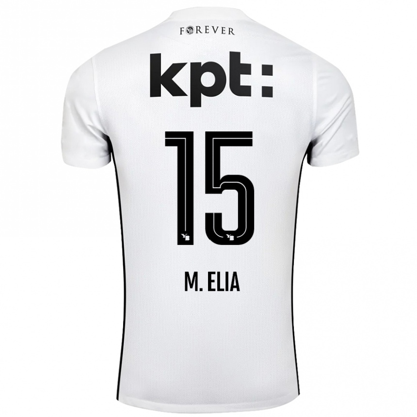 Kids Football Meschack Elia #15 White Black Away Jersey 2024/25 T-Shirt