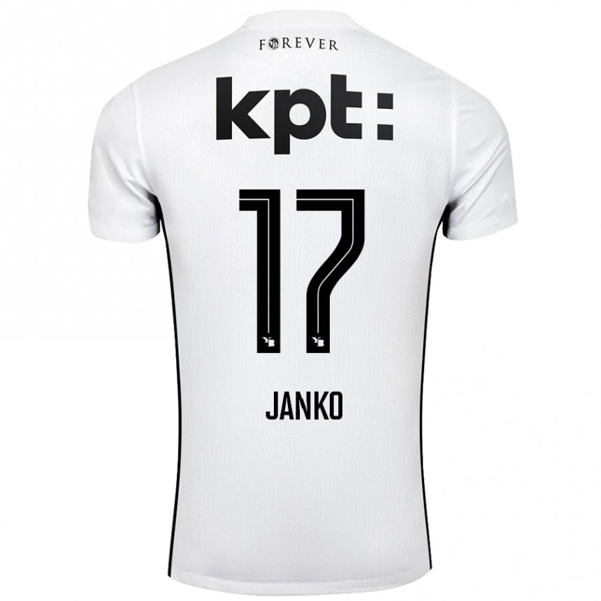 Kids Football Saidy Janko #17 White Black Away Jersey 2024/25 T-Shirt