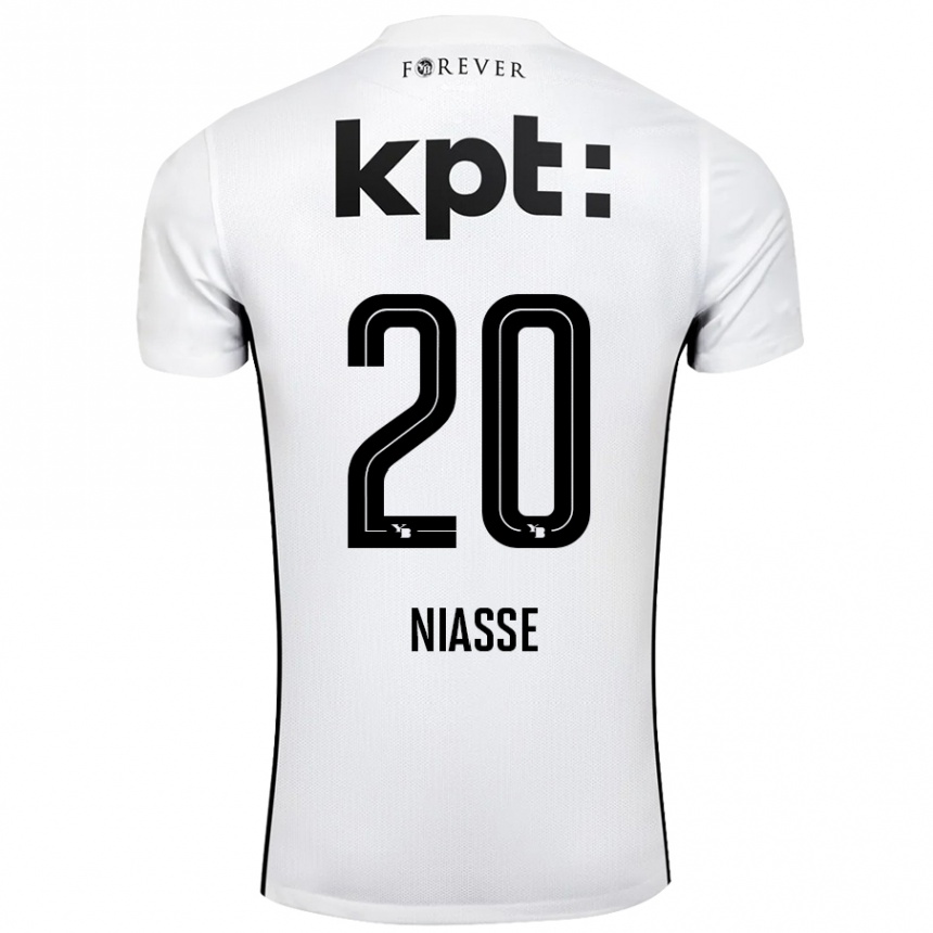 Kids Football Cheikh Niasse #20 White Black Away Jersey 2024/25 T-Shirt