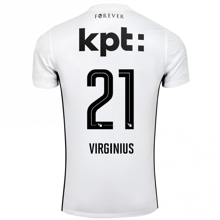 Kids Football Alan Virginius #21 White Black Away Jersey 2024/25 T-Shirt