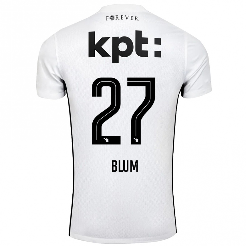 Kids Football Lewin Blum #27 White Black Away Jersey 2024/25 T-Shirt