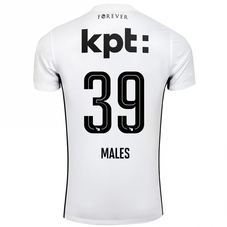 Kids Football Darian Males #39 White Black Away Jersey 2024/25 T-Shirt