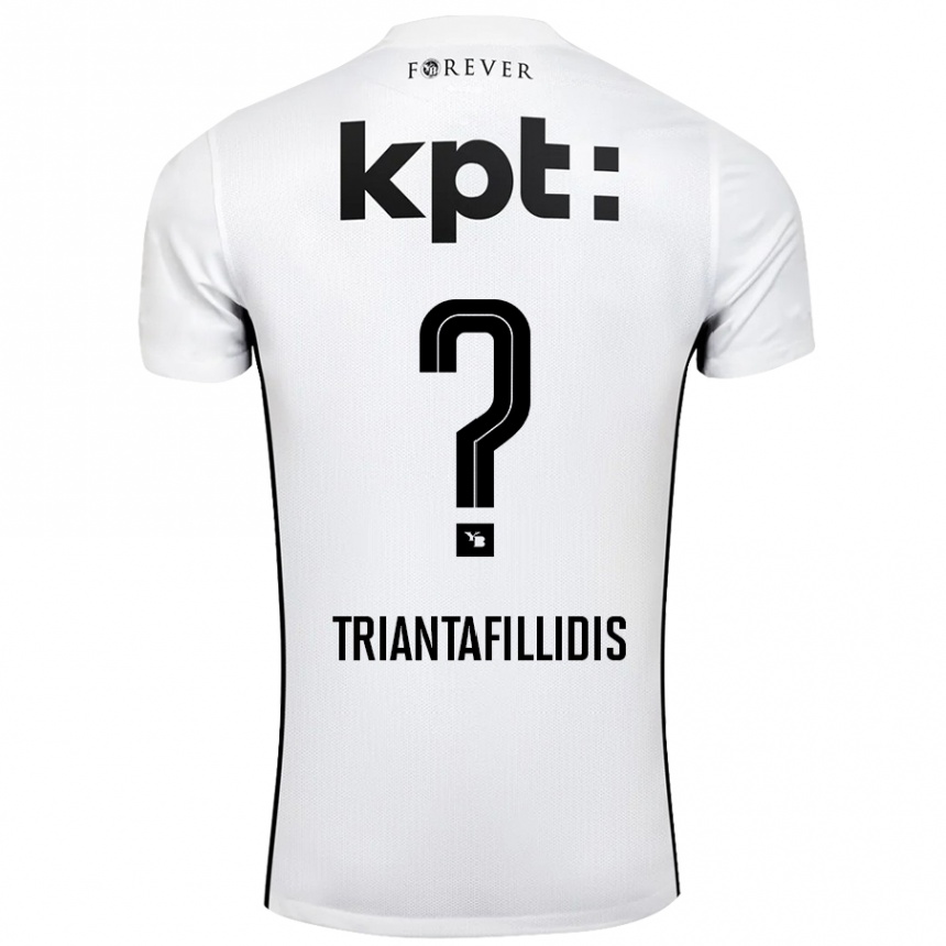 Kids Football Nevin Triantafillidis #0 White Black Away Jersey 2024/25 T-Shirt