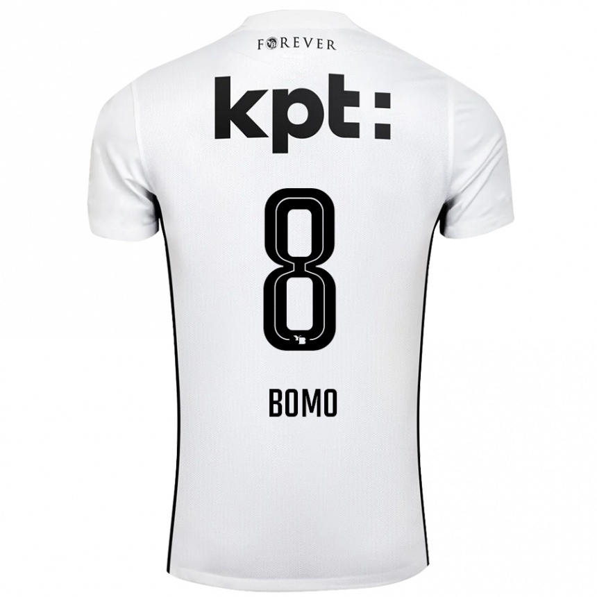 Kids Football Jacques Bomo #8 White Black Away Jersey 2024/25 T-Shirt