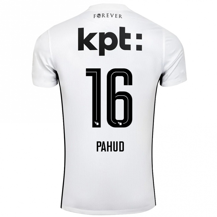 Kids Football Ciril Pahud #16 White Black Away Jersey 2024/25 T-Shirt