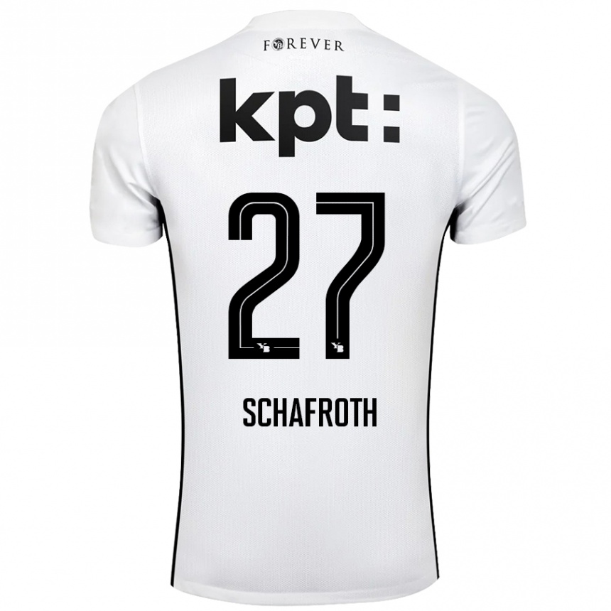 Kids Football Reto Schafroth #27 White Black Away Jersey 2024/25 T-Shirt