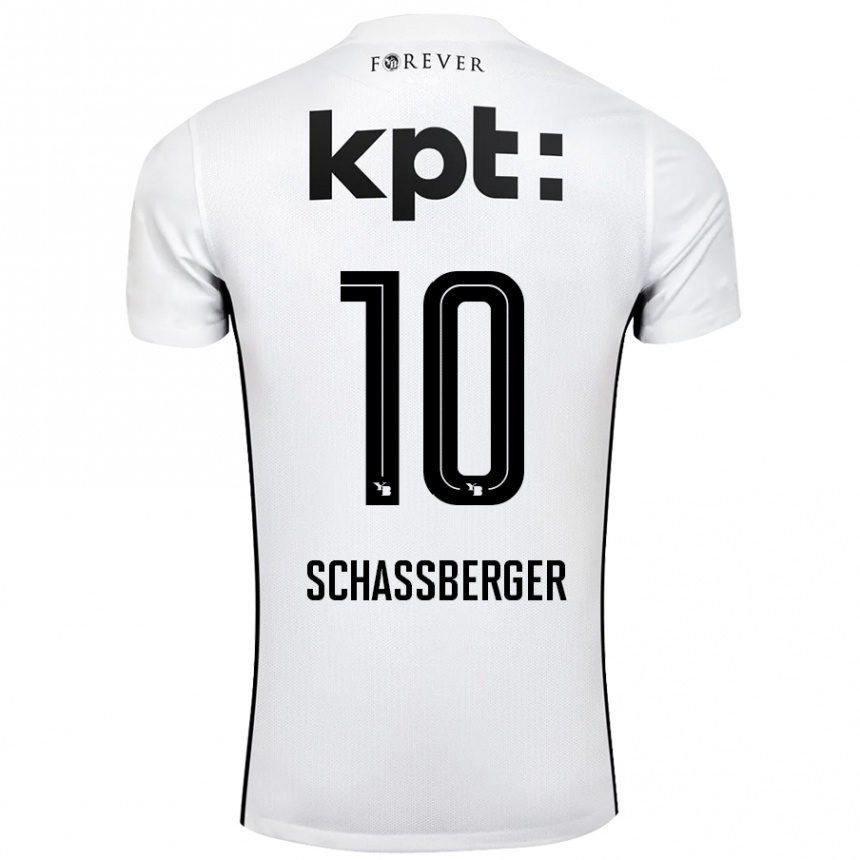 Kids Football Julia Schassberger #10 White Black Away Jersey 2024/25 T-Shirt