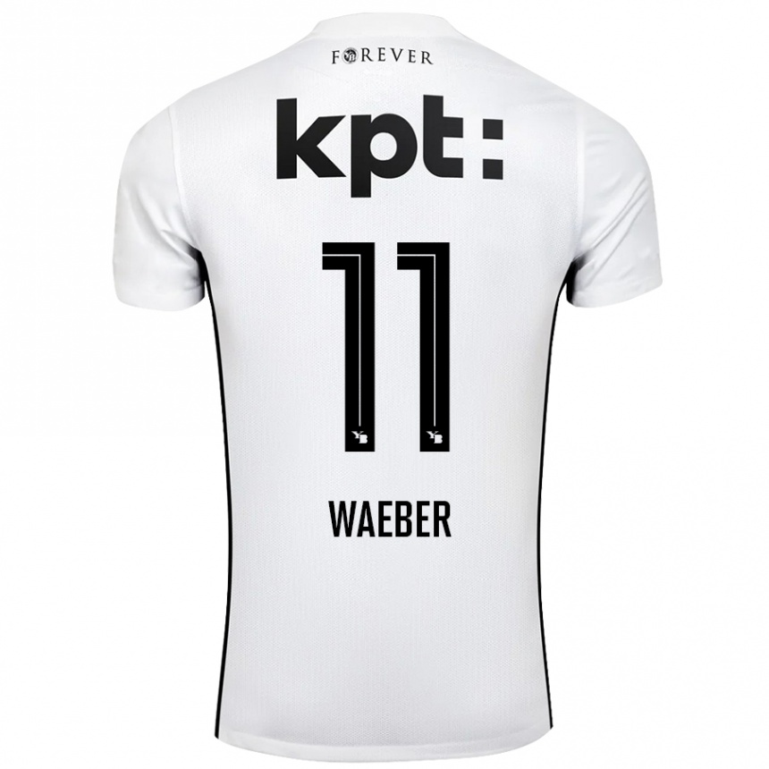 Kids Football Stéphanie Waeber #11 White Black Away Jersey 2024/25 T-Shirt