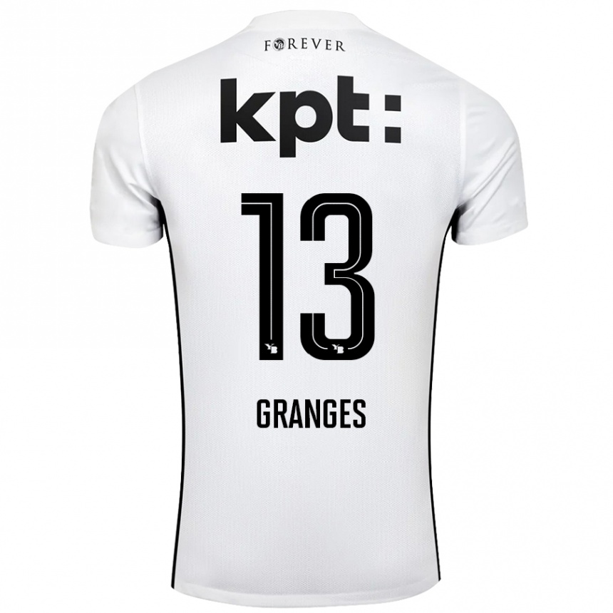 Kids Football Malaurie Granges #13 White Black Away Jersey 2024/25 T-Shirt