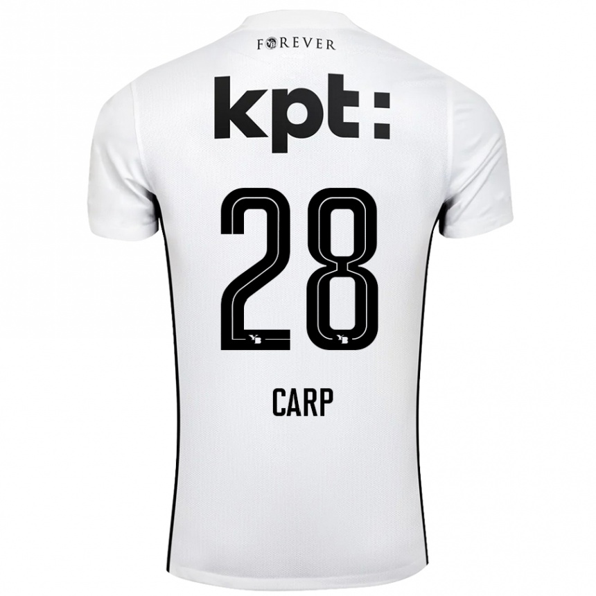 Kids Football Cristina Carp #28 White Black Away Jersey 2024/25 T-Shirt