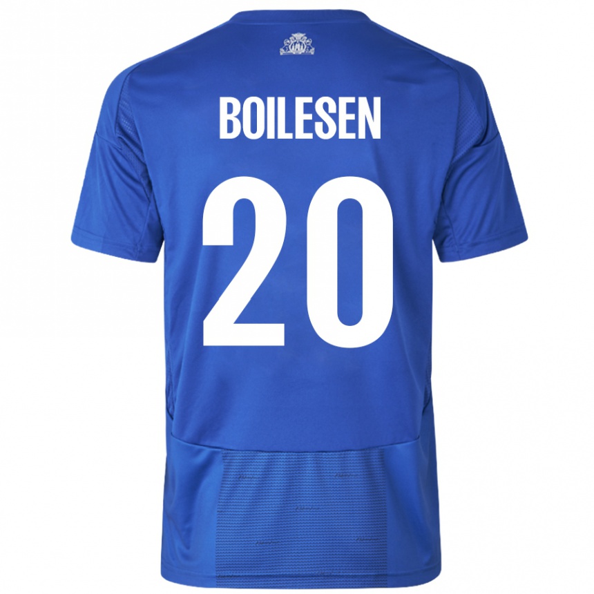 Kids Football Nicolai Boilesen #20 White Blue Away Jersey 2024/25 T-Shirt