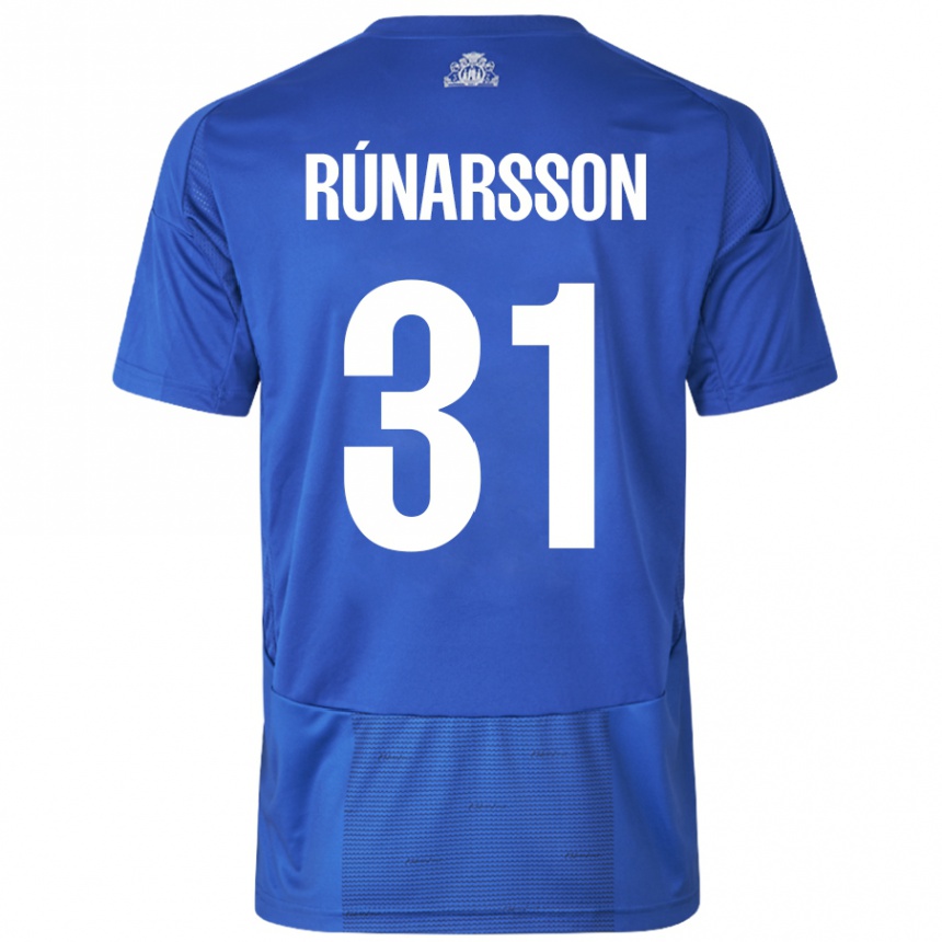 Kids Football Runar Alex Runarsson #31 White Blue Away Jersey 2024/25 T-Shirt