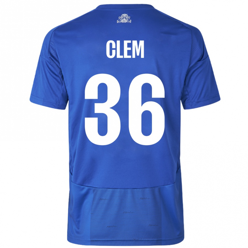 Kids Football William Clem #36 White Blue Away Jersey 2024/25 T-Shirt